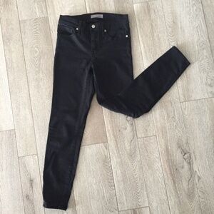 Madewell Women's 9" High-Rise Skinny Jeans Black Wash Denim Stretch Size 26